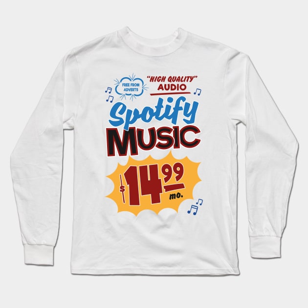 Spotify Retro Sign Long Sleeve T-Shirt by iannorrisart